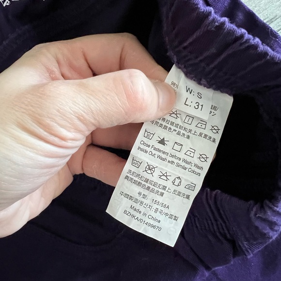 Brand New Giordano (Hong Kong brand) Purple Spring Pants Size S - Picture 3 of 6